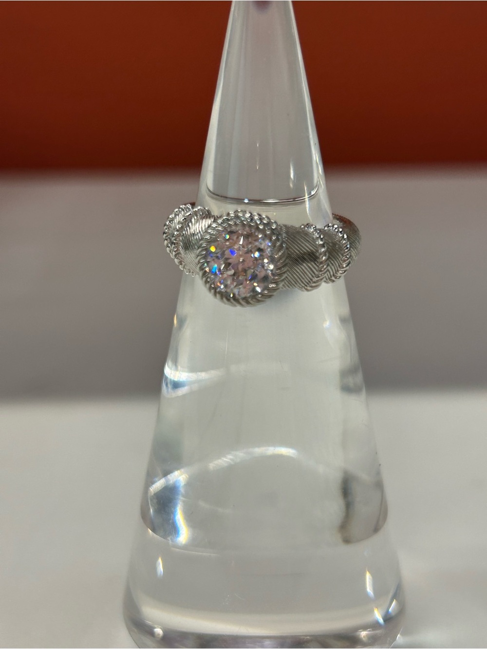 Judith Ripka Silver Rope Band Ring size 9 - Picture 5 of 9